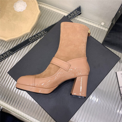 High Quality Luxury Chanel Mary Jane Sock Wool Boots – Style 12454 product detail
