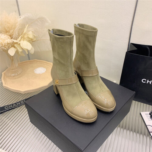 High Quality Luxury Chanel Mary Jane Sock Wool Boots – Style 38438 product detail