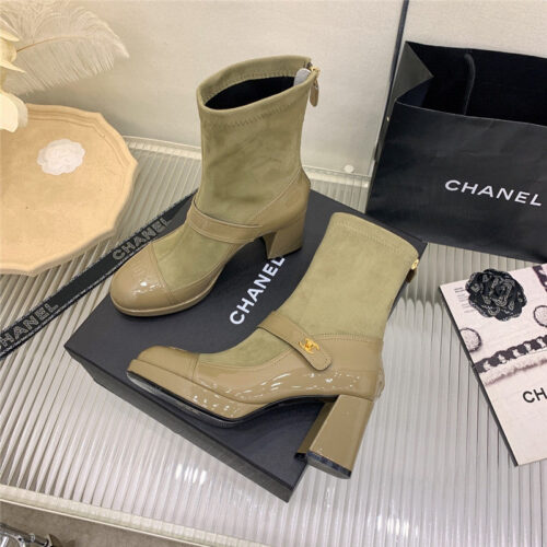 High Quality Luxury Chanel Mary Jane Sock Wool Boots – Style 38438 product detail
