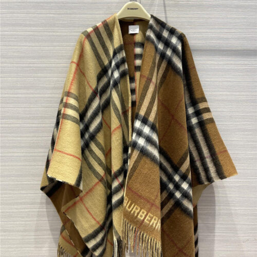 High Quality Luxury Burberry Cashmere Shawl Scarf Cape