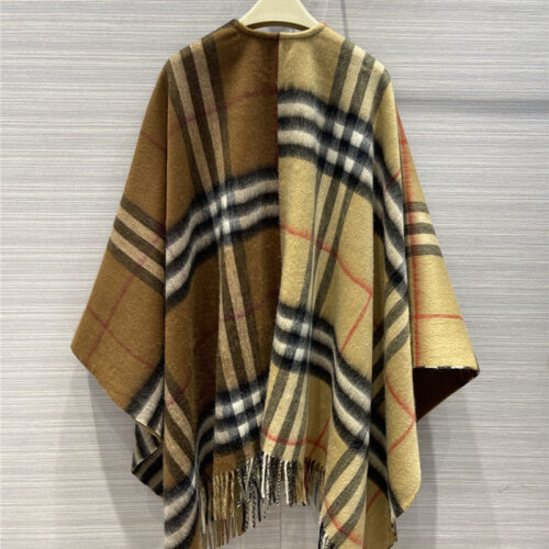 High Quality Luxury Burberry Cashmere Shawl Scarf Cape alternate view