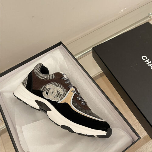 High Quality Luxury Chanel Tweed Low Top Sneakers – Style 19494 product detail