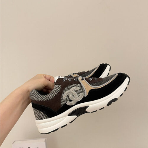 High Quality Luxury Chanel Tweed Low Top Sneakers – Style 19494 product detail
