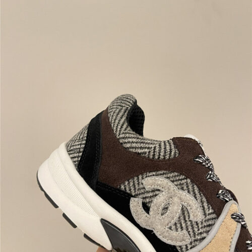High Quality Luxury Chanel Tweed Low Top Sneakers – Style 19494 product detail