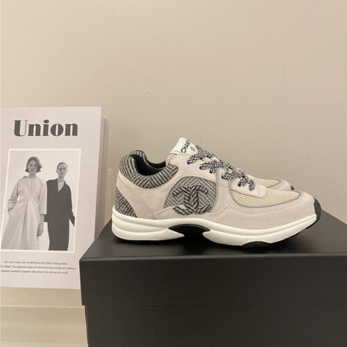 High Quality Luxury Chanel Tweed Low Top Sneakers