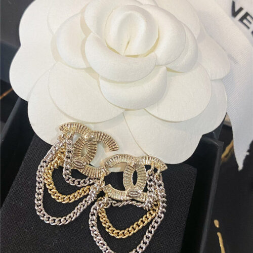 High Quality Luxury Chanel Chain Earrings product detail