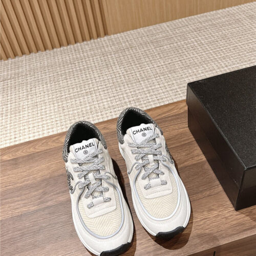 High Quality Luxury Chanel Tweed Stitching Casual Sneakers product detail