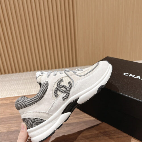 High Quality Luxury Chanel Tweed Stitching Casual Sneakers alternate view