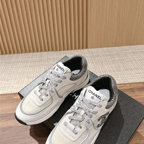 High Quality Luxury Chanel Tweed Stitching Casual Sneakers product detail
