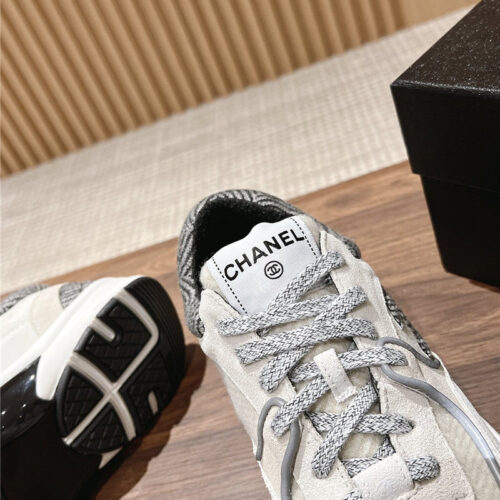 High Quality Luxury Chanel Tweed Stitching Casual Sneakers product detail