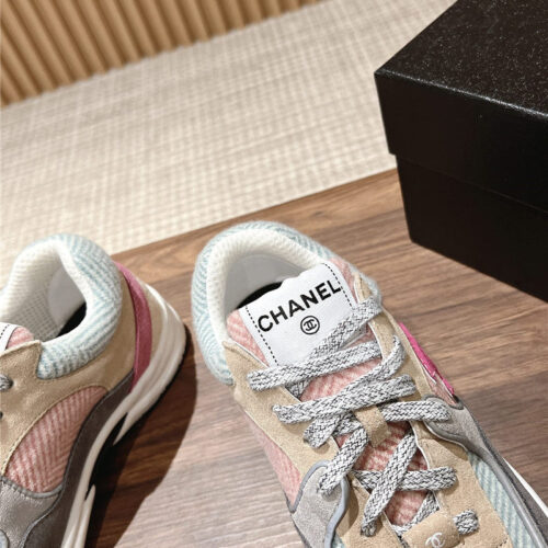 High Quality Luxury Chanel Tweed Stitching Casual Sneakers – Style 16102 product detail