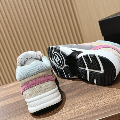 High Quality Luxury Chanel Tweed Stitching Casual Sneakers – Style 16102 product detail