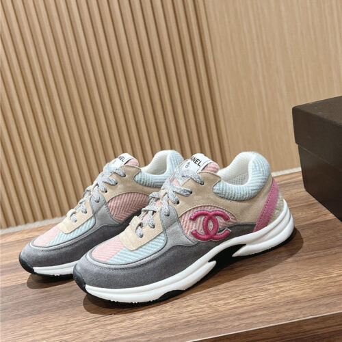 High Quality Luxury Chanel Tweed Stitching Casual Sneakers – Style 16102