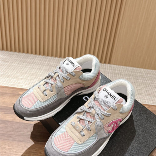 High Quality Luxury Chanel Tweed Stitching Casual Sneakers – Style 16102 product detail