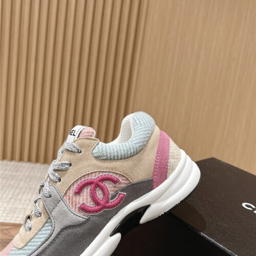 High Quality Luxury Chanel Tweed Stitching Casual Sneakers – Style 16102 product detail