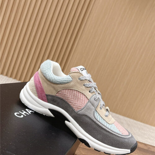 High Quality Luxury Chanel Tweed Stitching Casual Sneakers – Style 16102 product detail