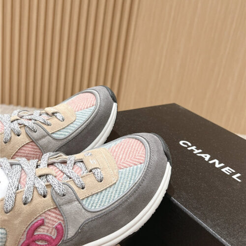 High Quality Luxury Chanel Tweed Stitching Casual Sneakers – Style 16102 product detail