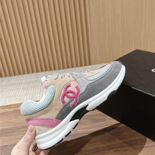 High Quality Luxury Chanel Tweed Stitching Casual Sneakers – Style 16102 alternate view