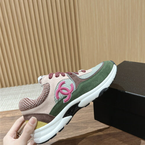 High Quality Luxury Chanel Tweed Stitching Casual Sneakers – Style 47174 alternate view