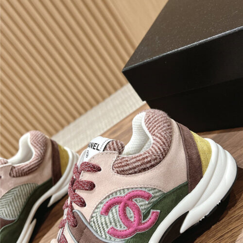 High Quality Luxury Chanel Tweed Stitching Casual Sneakers – Style 47174 product detail