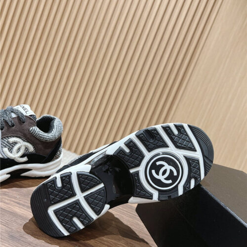 High Quality Luxury Chanel Tweed Stitching Casual Sneakers – Style 45478 product detail