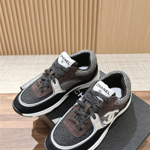 High Quality Luxury Chanel Tweed Stitching Casual Sneakers – Style 45478 product detail