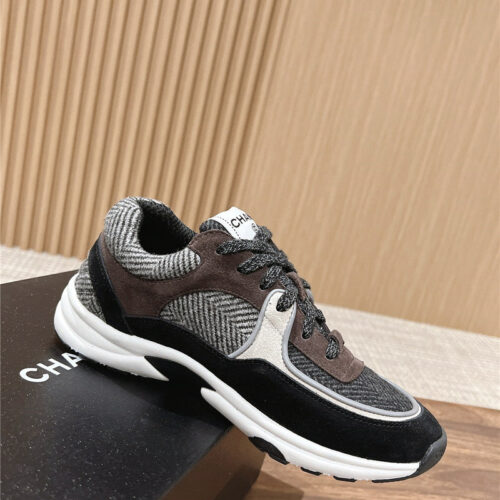 High Quality Luxury Chanel Tweed Stitching Casual Sneakers – Style 45478 product detail