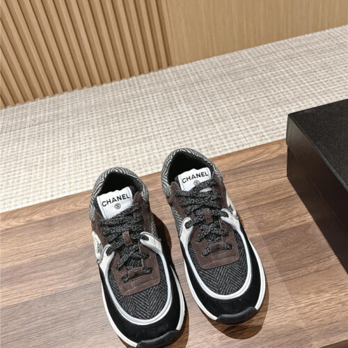 High Quality Luxury Chanel Tweed Stitching Casual Sneakers – Style 45478 product detail