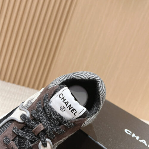 High Quality Luxury Chanel Tweed Stitching Casual Sneakers – Style 45478 product detail