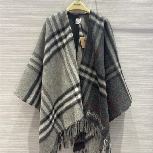 High Quality Luxury Burberry Cashmere Shawl Scarf Cape – Style 24606