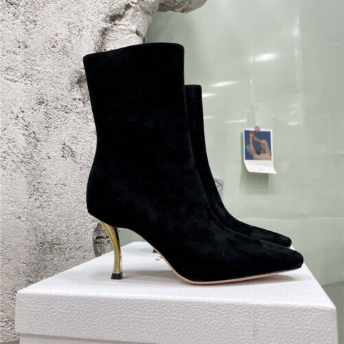 High Quality Luxury Dior Leather High Heel Ankle Boots – Style 28422