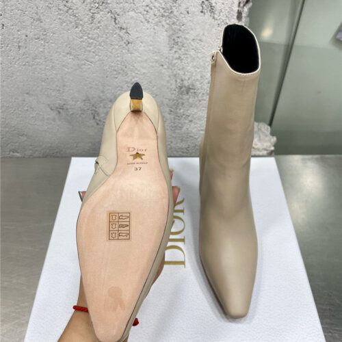 High Quality Luxury Dior Leather High Heel Ankle Boots – Style 73062 product detail
