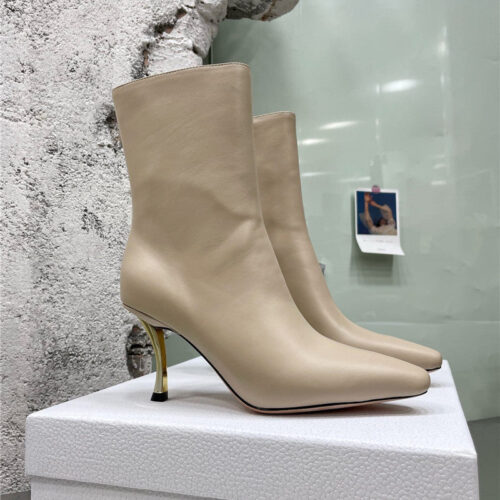 High Quality Luxury Dior Leather High Heel Ankle Boots – Style 73062