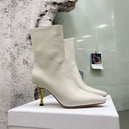 High Quality Luxury Dior Leather High Heel Ankle Boots