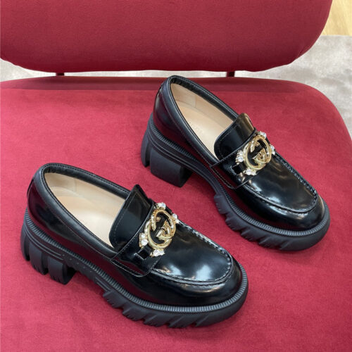 High Quality Luxury Gucci Chunky Heel Loafers – Style 67443 alternate view