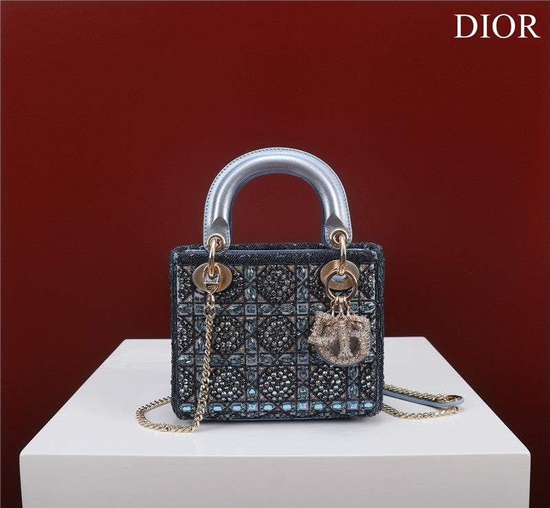 High Quality Luxury Mini Lady Dior Beaded Bag – Style 26743