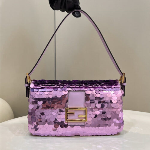 High Quality Luxury Fendi Sequin Baguette Bag
