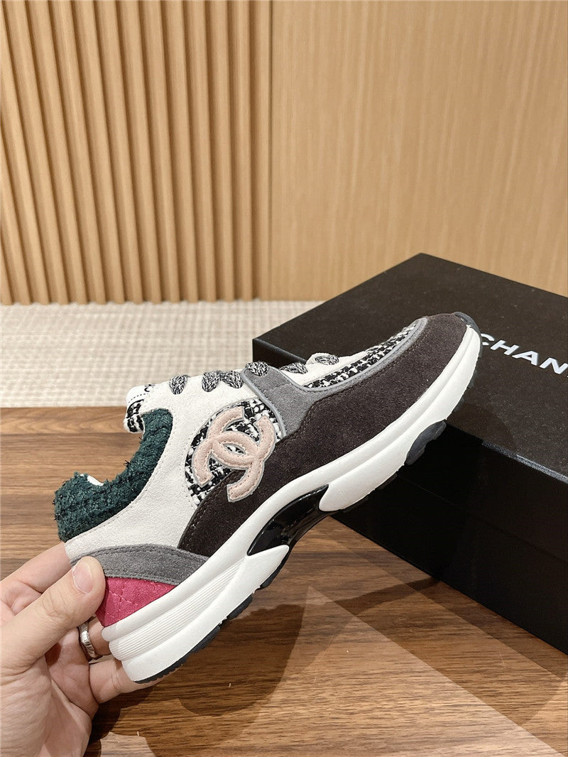 High Quality Luxury Chanel Tweed Stitching Casual Sneakers – Style 43782 product detail