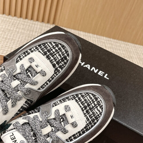 High Quality Luxury Chanel Tweed Stitching Casual Sneakers – Style 43782 product detail