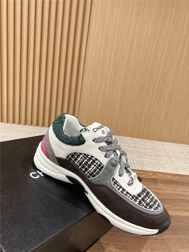 High Quality Luxury Chanel Tweed Stitching Casual Sneakers – Style 43782 product detail