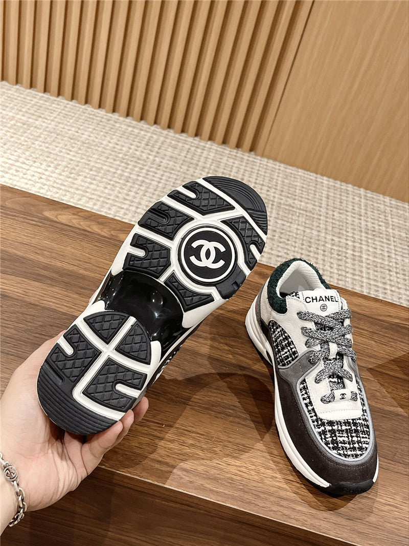 High Quality Luxury Chanel Tweed Stitching Casual Sneakers – Style 43782 product detail