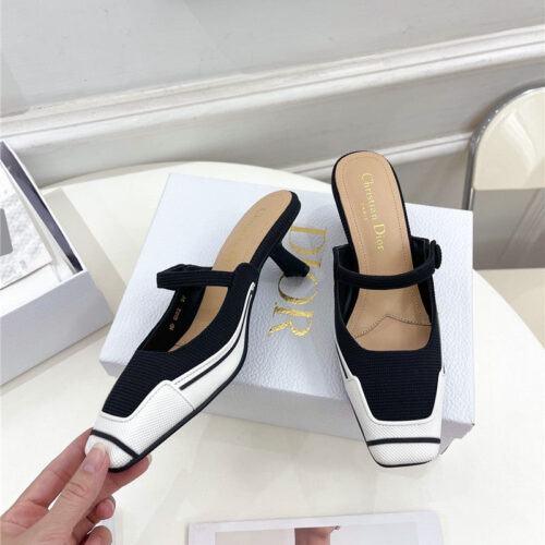 High Quality Luxury Dior Best Quality Fire Retro Square Toe Mules – Style 78406 product detail