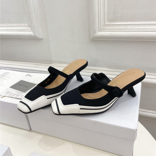 High Quality Luxury Dior Best Quality Fire Retro Square Toe Mules – Style 78406