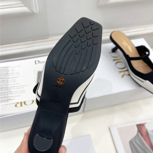 High Quality Luxury Dior Best Quality Fire Retro Square Toe Mules – Style 78406 product detail