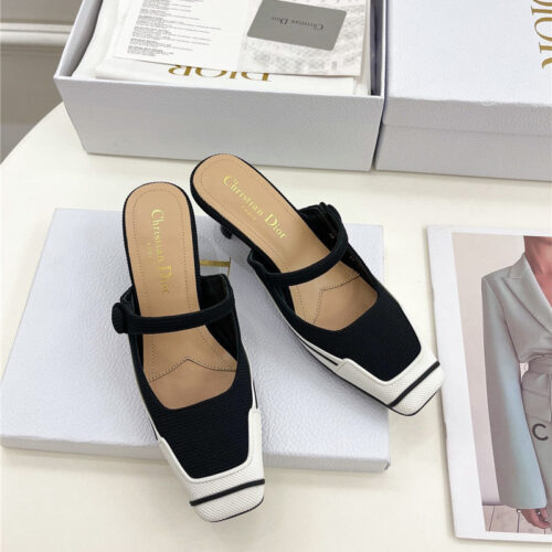 High Quality Luxury Dior Best Quality Fire Retro Square Toe Mules – Style 78406 product detail