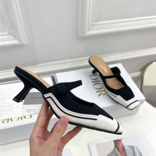 High Quality Luxury Dior Best Quality Fire Retro Square Toe Mules – Style 78406 alternate view