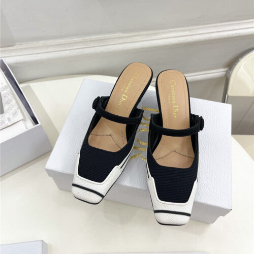 High Quality Luxury Dior Best Quality Fire Retro Square Toe Mules – Style 78406 product detail
