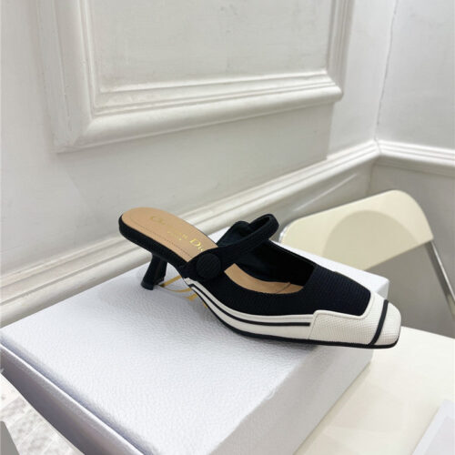 High Quality Luxury Dior Best Quality Fire Retro Square Toe Mules – Style 78406 product detail
