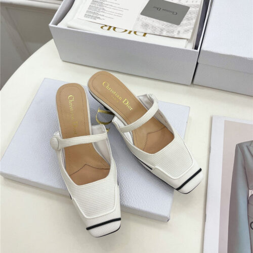 High Quality Luxury Dior Best Quality Fire Retro Square Toe Mules – Style 55814 product detail