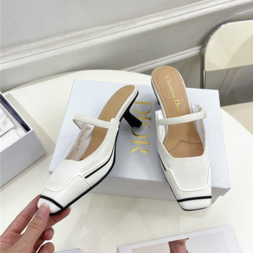 High Quality Luxury Dior Best Quality Fire Retro Square Toe Mules – Style 55814 product detail